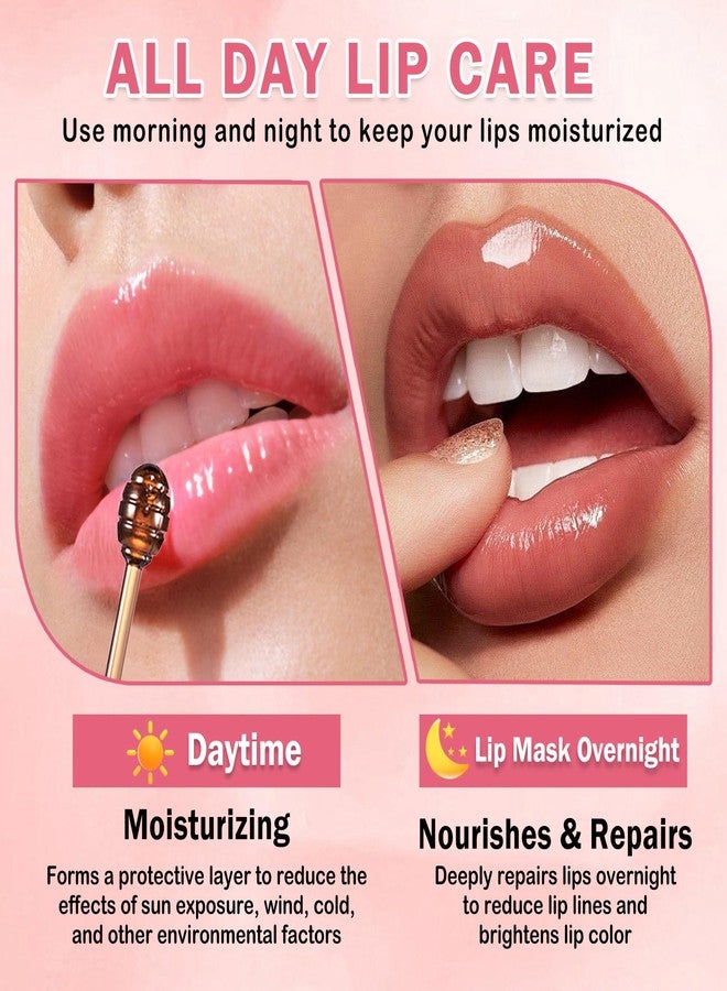 كيو اي يو اف اس اس اي مجموعة مرطب شفاه QIUFSSE Honey Pot، 4 قطع، مرطب شفاه بنكهة الفراولة والبطيخ وجوز الهند والعسل، مرطب شفاه النحل ومرمم، قناع ليلي للوقاية من جفاف وتشقق الشفاه - Image 5